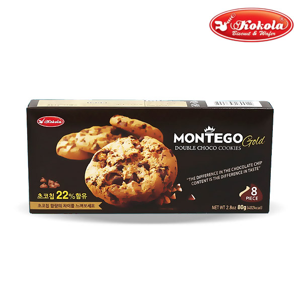 1500 케이비 몬데고 더블 초코 쿠키 80g (1박스 24개) (가격인상)