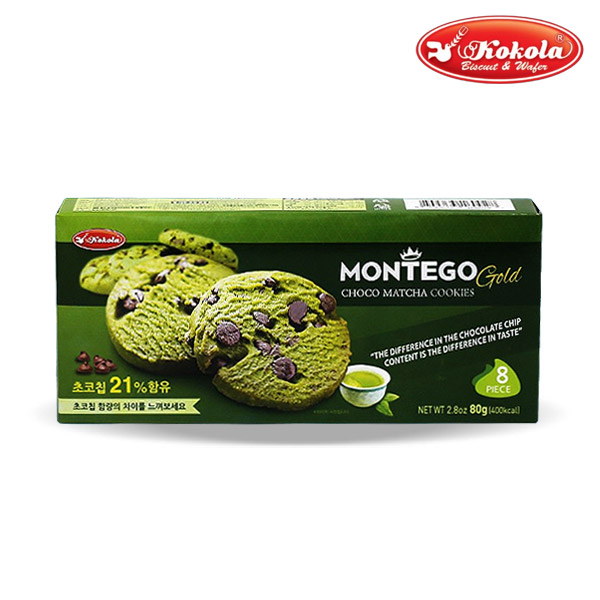 1500 몬데고  말차 초코 쿠키 80g (1박스 24개) (가격인상)