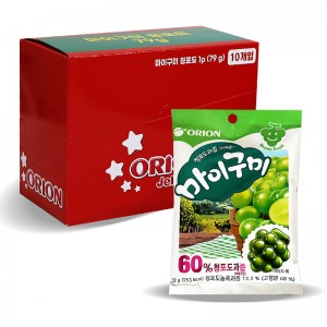1500 오리온 청포도과즙 그대로 마이구미 79g*10개입 (가격인상)