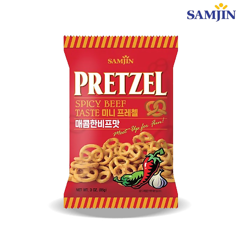 1300 미니 프레첼 매콤한 비프맛 85g (1박스 24개)