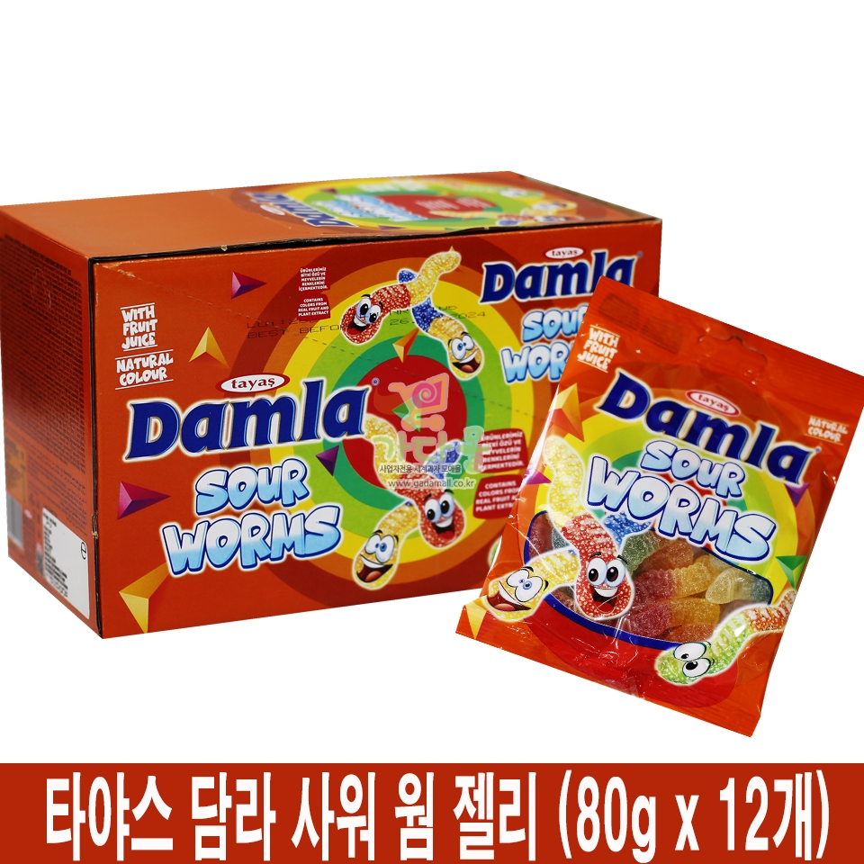 1500 타야스 담라 사워 웜 젤리 80g *12개