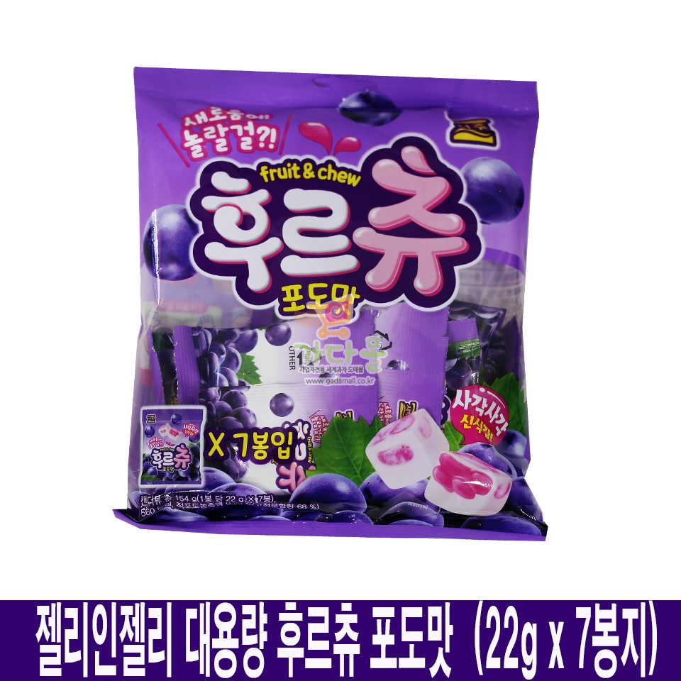 3500 젤리인젤리 대용량 후르츄 포도 맛  22g *7봉