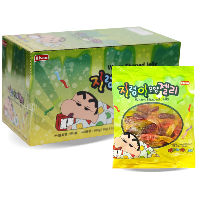 500 지렁이 모양 젤리 80g *12개