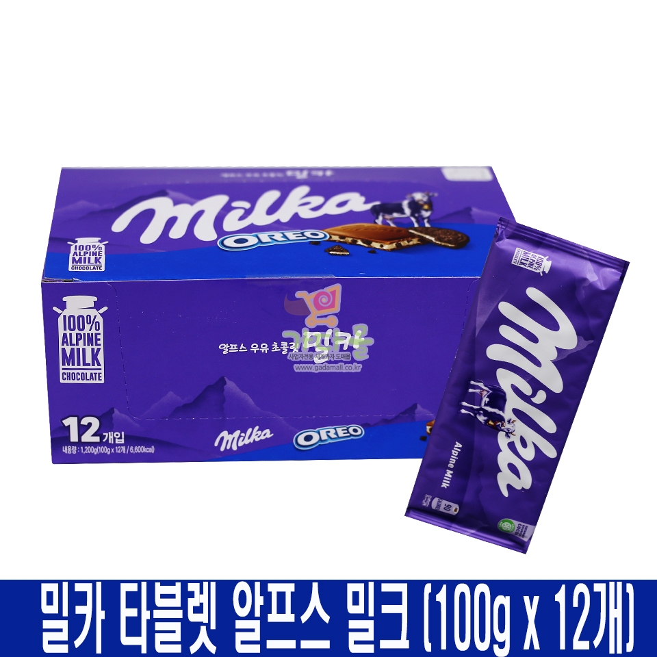 3000 밀카 타블렛 알프스 밀크 100g*12개