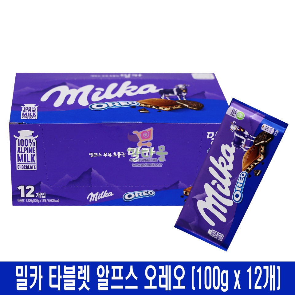3000 밀카 타블렛 알프스 오레오 100g*12개