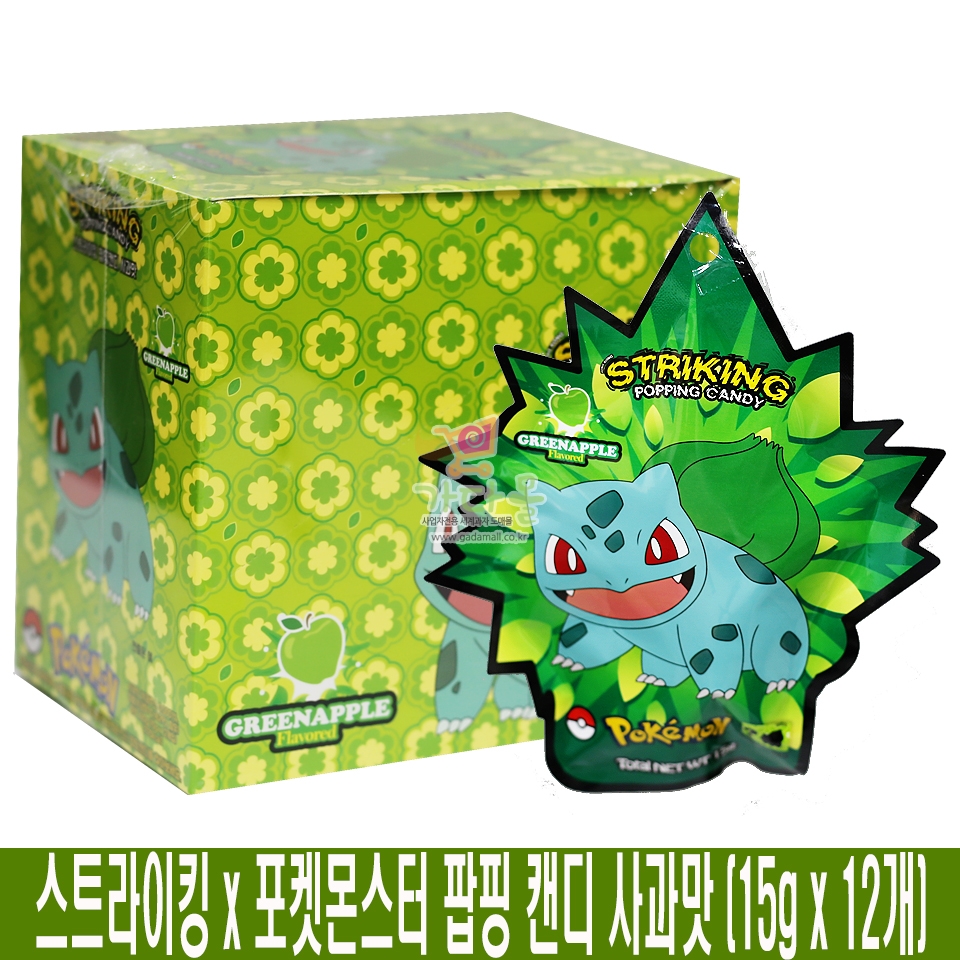 1500 스트라이킹 x 포켓몬스터 팝핑 캔디 사과맛 15g *12개