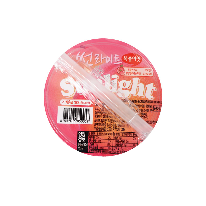 800 썬라이트 복숭아 180ml*24개