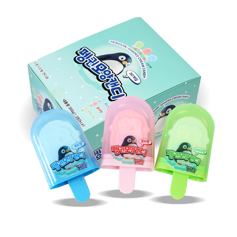 300 펭귄모양 캔디 (포도,콜라,사이다향) 10g *30개입
