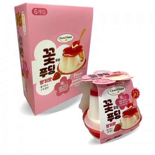 2500 유앤아이 꽃모양 푸딩 딸기맛 130g*6개