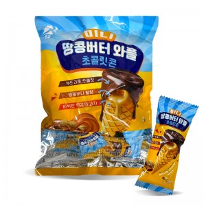 8000 미니 땅콩버터 와플 초콜릿콘 300g